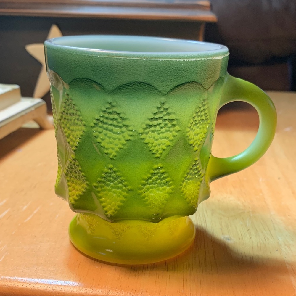 Fire King Green Kimberly Coffee Mug